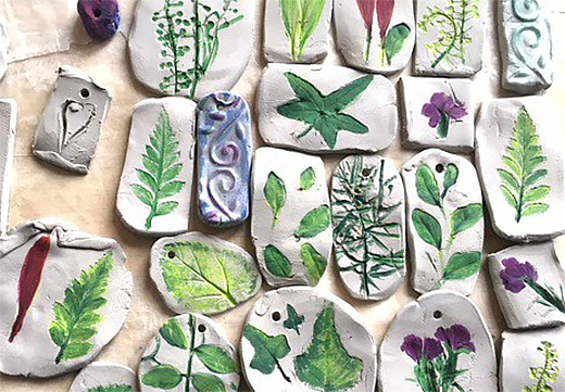 Clay Impressions with Plants and Flowers