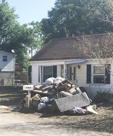 Flood cleanup debris