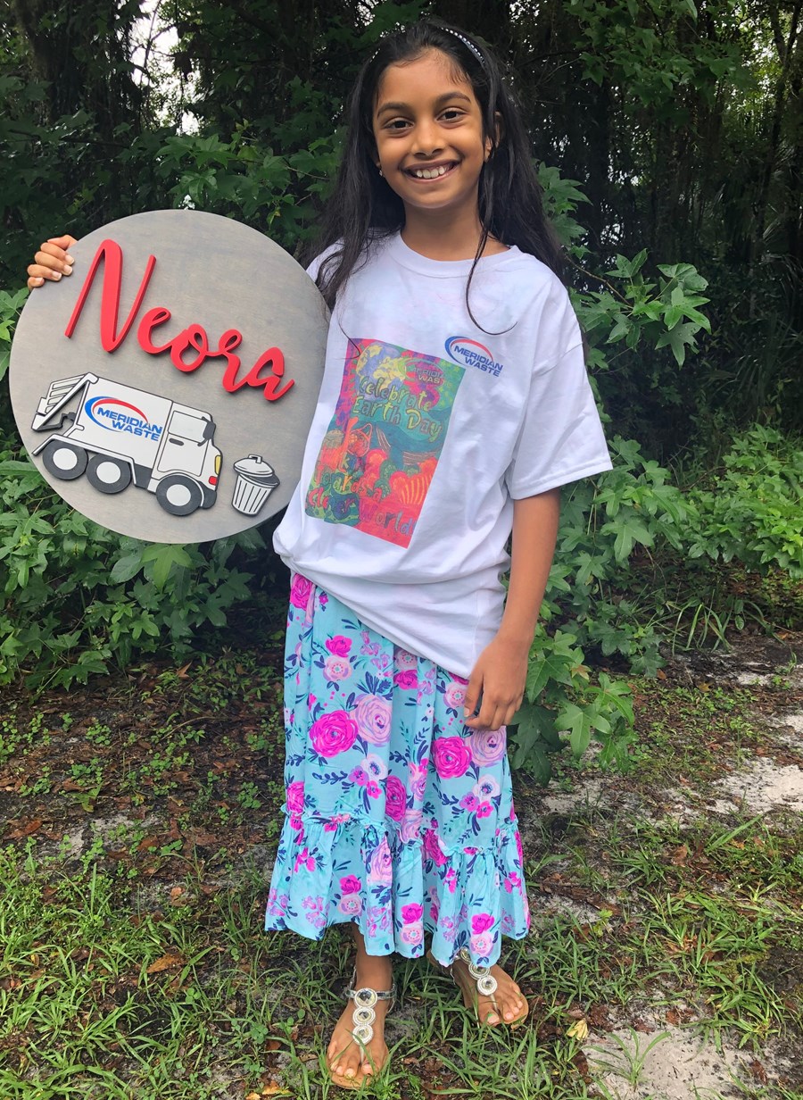 Neora V. of St. Johns Fla., Wins Earth Day Coloring Contest Ages 8-10