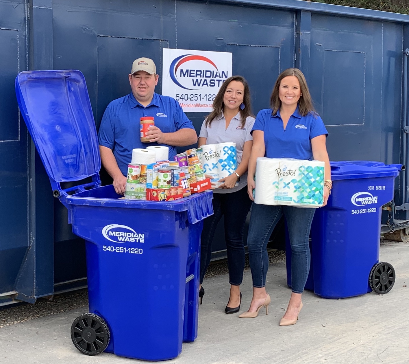 Meridian Waste to fill a 40-yard container with food for those in need in greater St. Louis