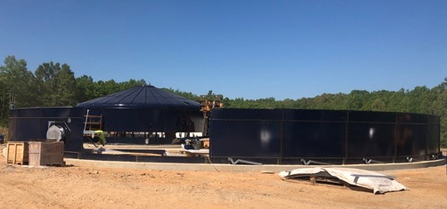 Leachate tank construction at Lunenburg Landfill