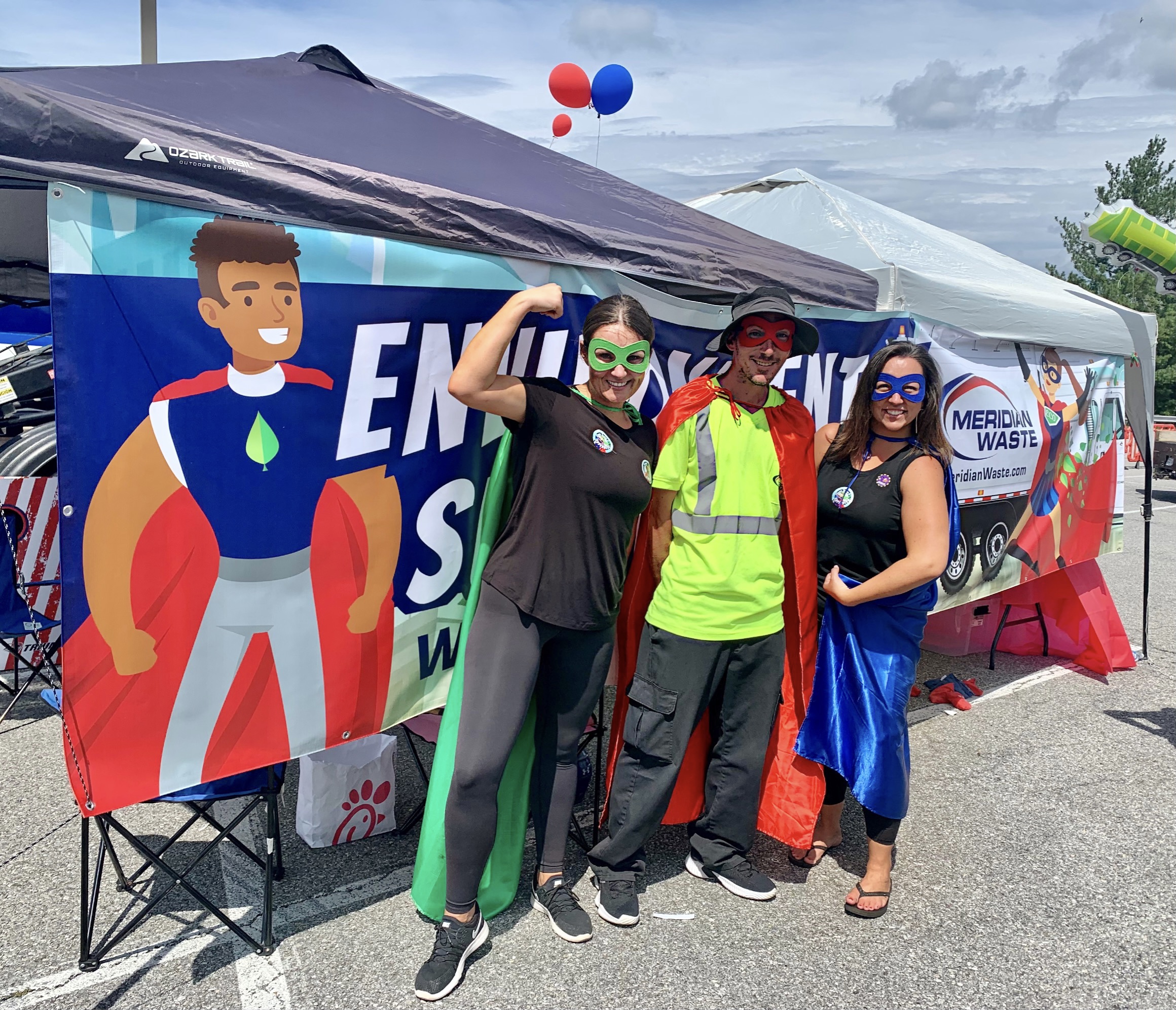 Meridian Waste Environmental Superheroes at Touch-A-Truck NRV