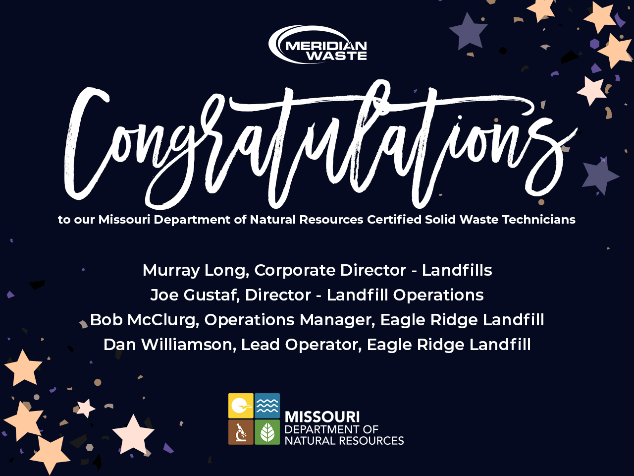 Team Members Receive Missouri Landfill Operator Certification