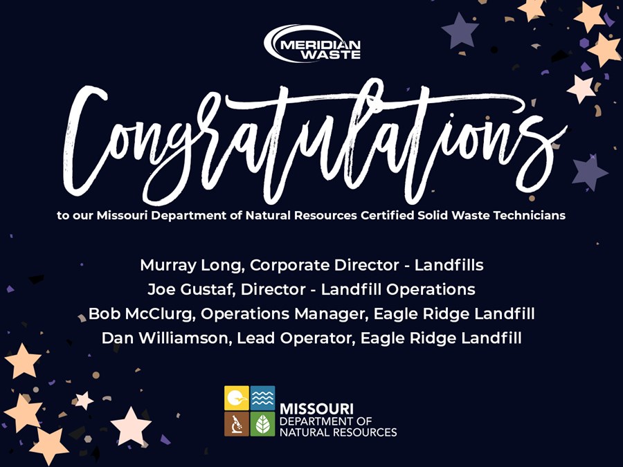 Team Members Receive Missouri Landfill Operator Certification