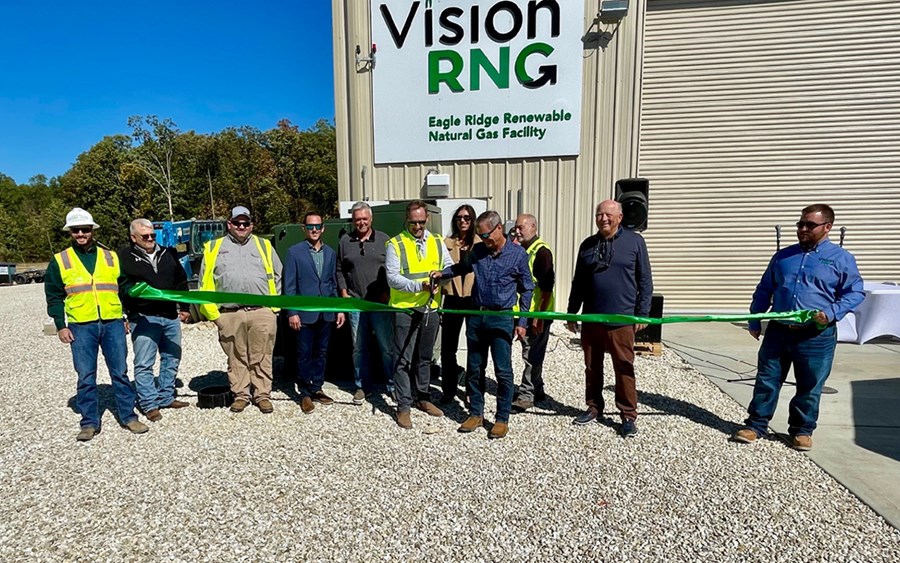 Vision RNG celebrates grand opening and ribbon cutting of Landfill Gas to Renewable Natural Gas Plant at the Meridian Waste Eagle Ridge Landfill in Bowling Green