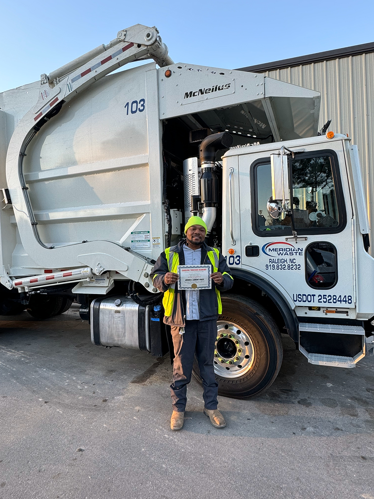 Congratulations to Donnell Price for Graduating from the Carolina Trucking Academy!