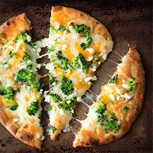 Four Cheese Broccoli Pizza